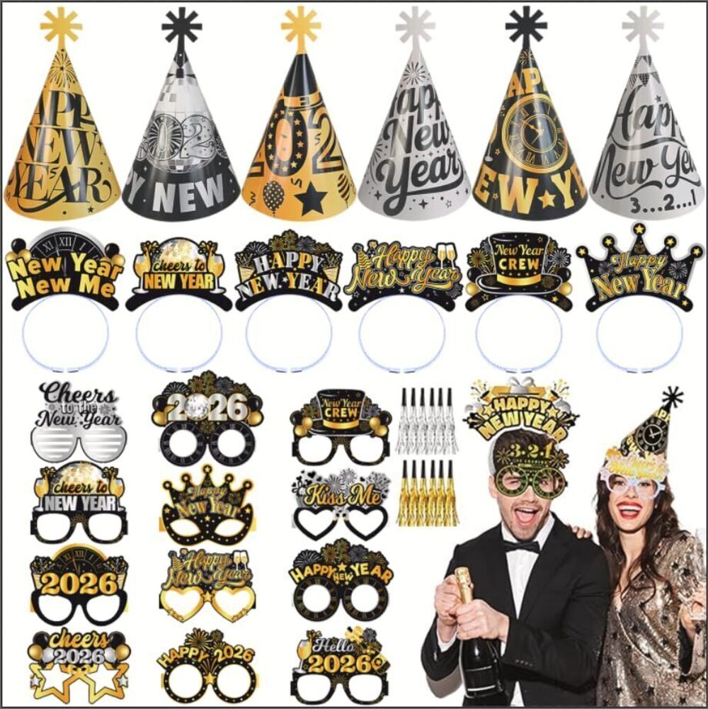 8589 New Years Eve Party Supplies 2026, 36pcs Happy New Year Party Favors